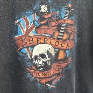 Bored Sherlock Skull Graphic Tee